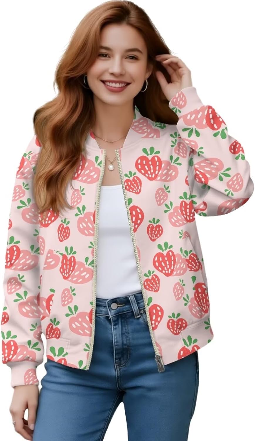 Bomber Jacket Women Casual Jackets with Zipper