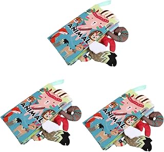 Toyvian 3 Pçs Livro De Pano De Cauda Brinquedo De Inteligência Do Bebê Livro De Mão Do Bebê Livro De Pano Infantil Livros Educativos Iniciais Montessori Ensino Prop Livro De Cognição