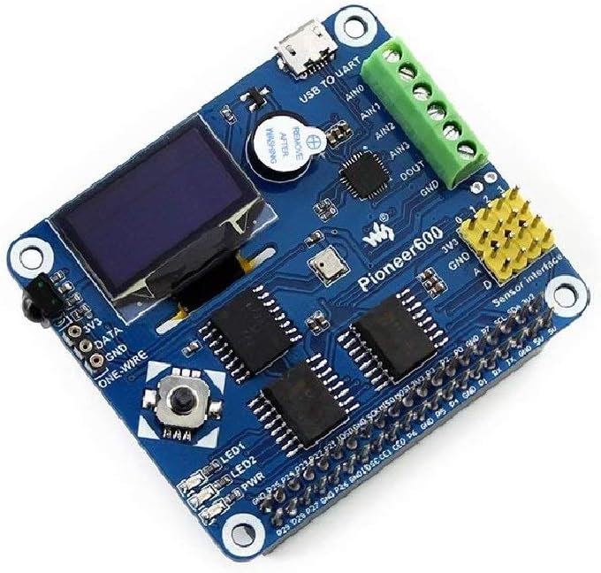 sb components Pioneer600 Raspberry Pi Expansion Board for Version A+/B+/2B All-in-One Function&Interfaces USB TO UART OLED Dispaly AD/DA GPIO and Sensor Interface