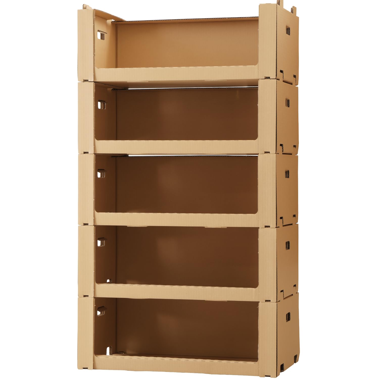 Amazon｜アースダンボール スタッキング収納ボックス 大容量 5枚