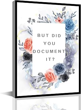 Country Office Canvas Prints Wall Art Decor But Did You Document It Poster Painting Poster positive affirmations wall decor Framed Artwork Home Office Shelf Wall Decoration12x18inch-Wooden Framed