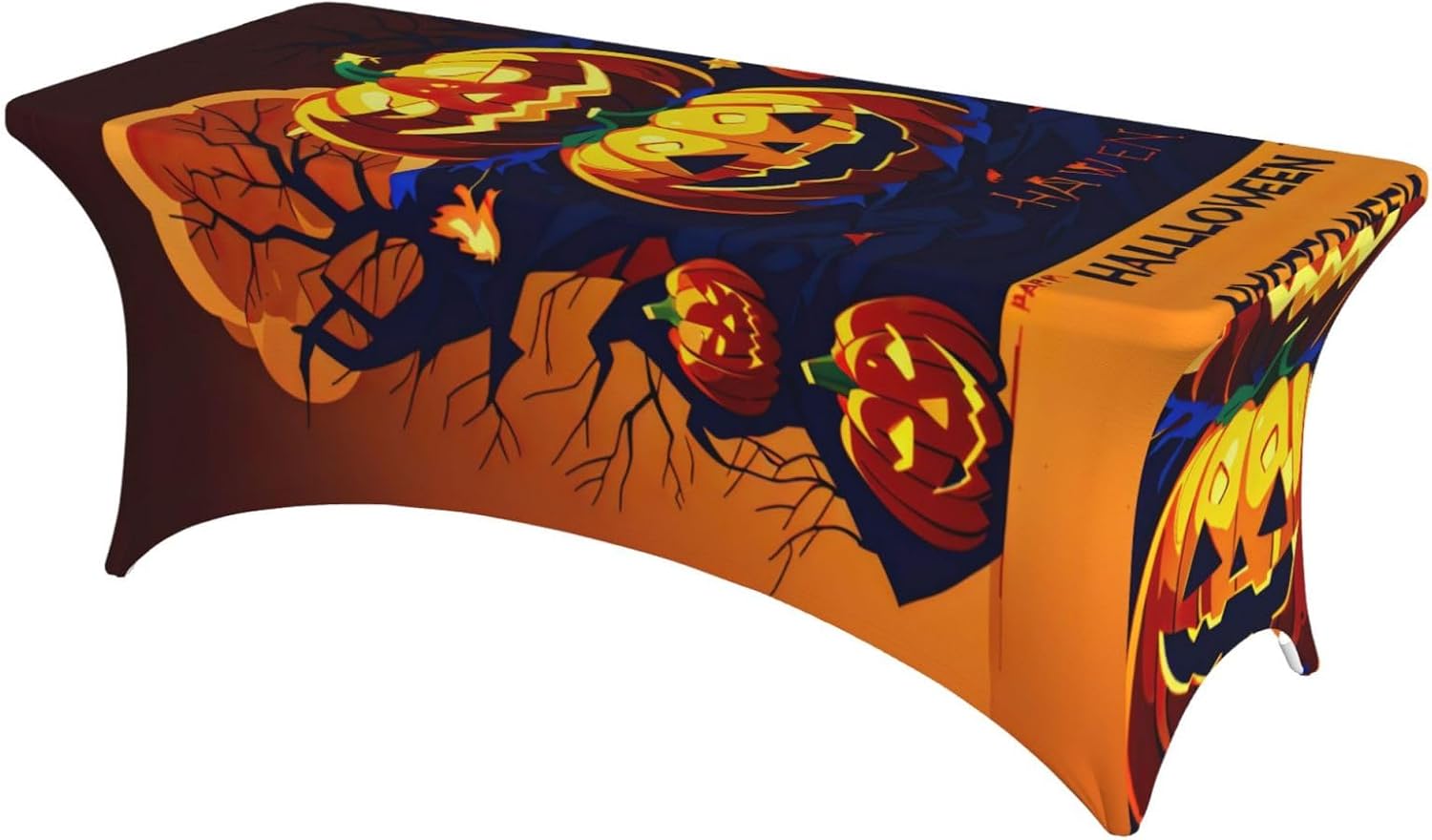Halloween Pumpkin Print Table Cover Rectangular Tablecloth for 6-Foot Tables for Wedding Banquets Outdoor