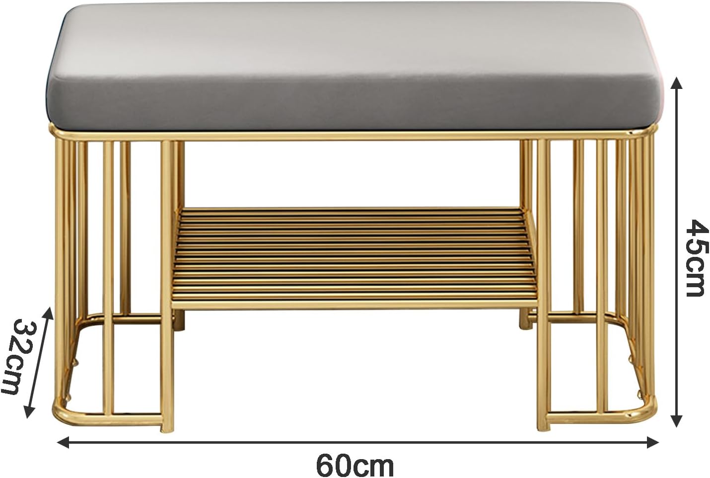 Benches Garden Bench Outdoor Patio Seating Backless Park Chair Lawn Path Slatted Seats,Velvet Upholstered Shoe Storage Bench 2 Tier Entryway Organizer with Stylish Gold Frame Space Saving Sh