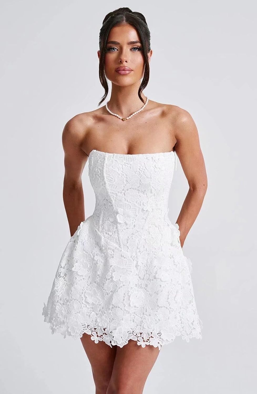SoDigne Short 2025 Wedding Dresses for Bride Lace Appliques Backless Mini Tulle Bridal Gown