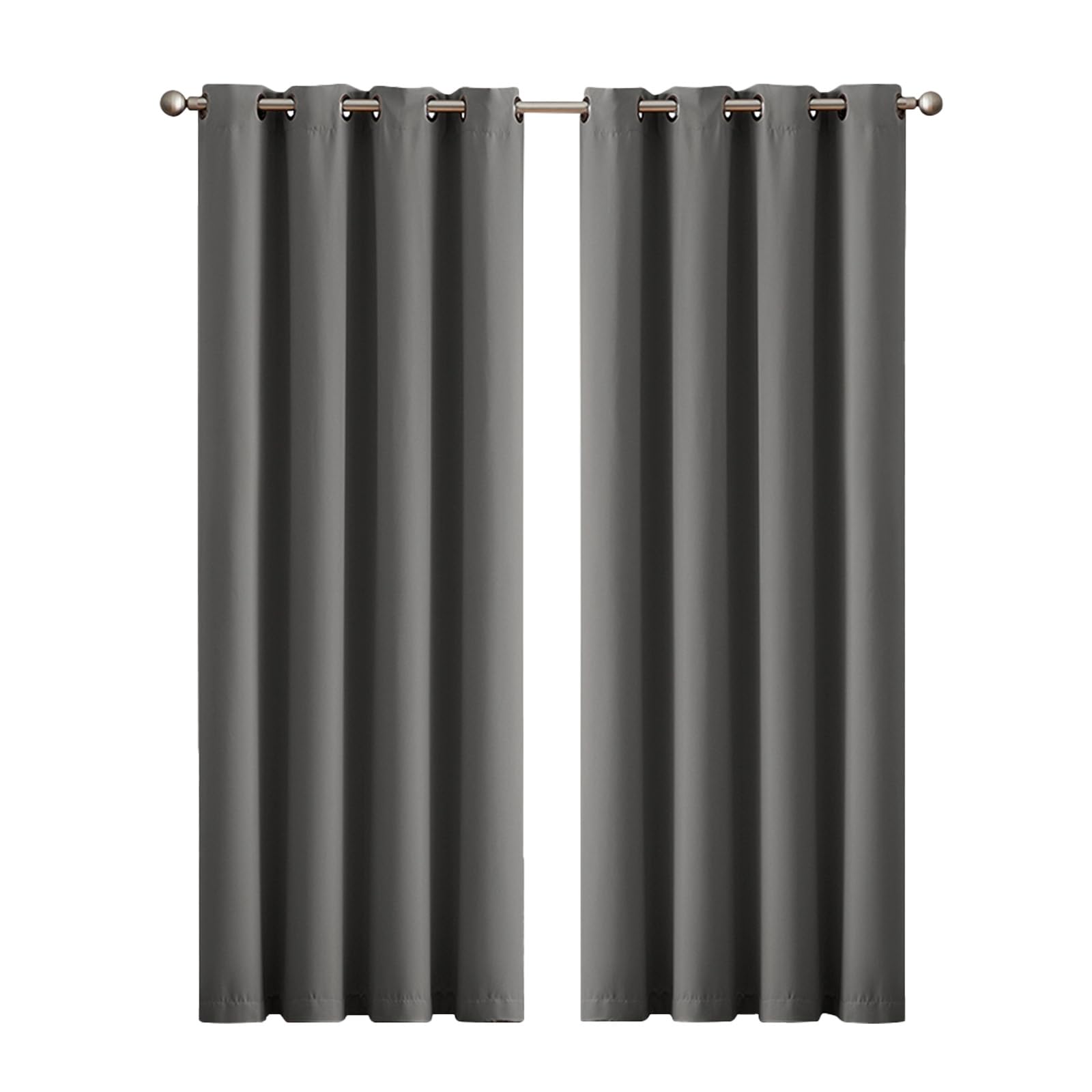 MARLOW 2 Panels Blockout Curtains Window Blackout Draperies Eyelet Day Bedroom Living Room Thermal 137cmx117cm, Charcoal