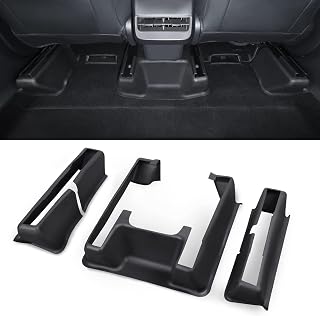 BASENOR Tesla Model Y Underseat Protector TPE Seat Slide Rail Pad Cover Anti Kick Seat Base Cover for Model Y Interior Accessories 2021-2023 Black(3 PCS)