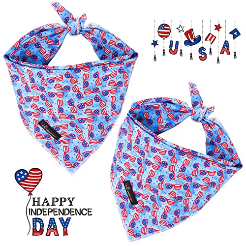 Aring Pet American Flag Dog Bandana-Adorable 4Th Of July Dog Bandanas, Soft Summer Patriotic Dog Scarf Dogs Triangle Bibs For Small To Large Boy Girl Dogs And Cats #TOP2