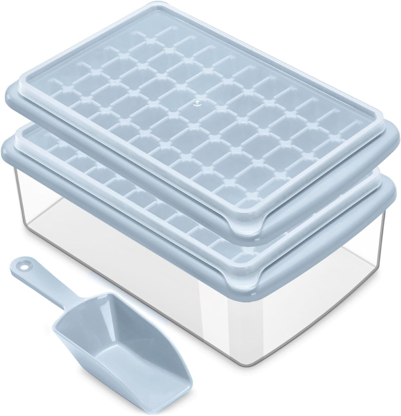 Bandejas para cubitos de hielo con tapa y caja de almacenamiento miniatura 1