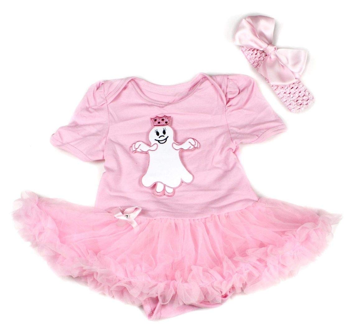 Petitebelle Pink/Pink Ghost Princess Bodysuit Tutu Baby Dress Nb-18M (, 0-3 Months)