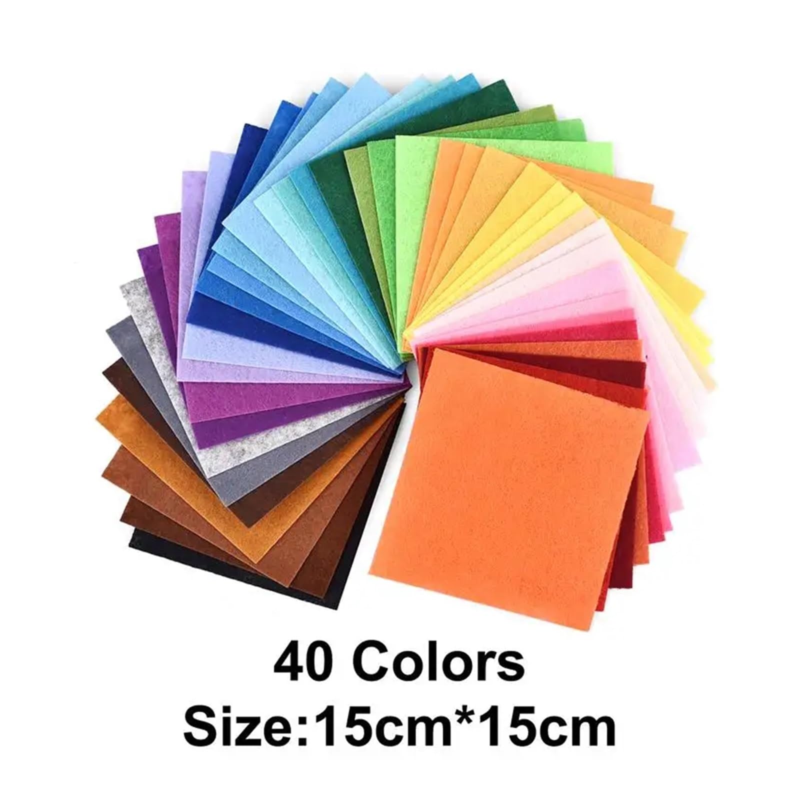 Bastelfilz Filz 10/40 Stück Vliesstoff for Handarbeiten, 10 cm breit, Patchwork-Stoffbündel for Kinder, Scrapbooking, Puppennähen für DIY Handwerk(15x15cm 40pcs)