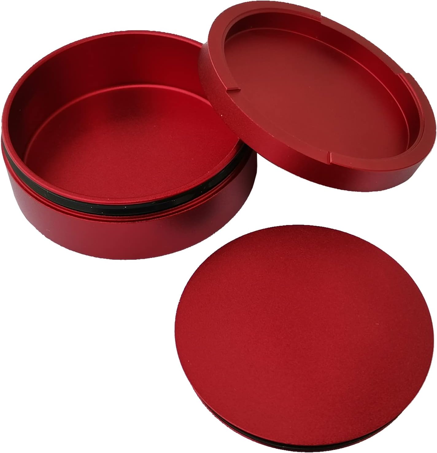 Aluminum Snus can Snuffbox with lid red color 3 Layers Christmas Gifts snus can (Red)