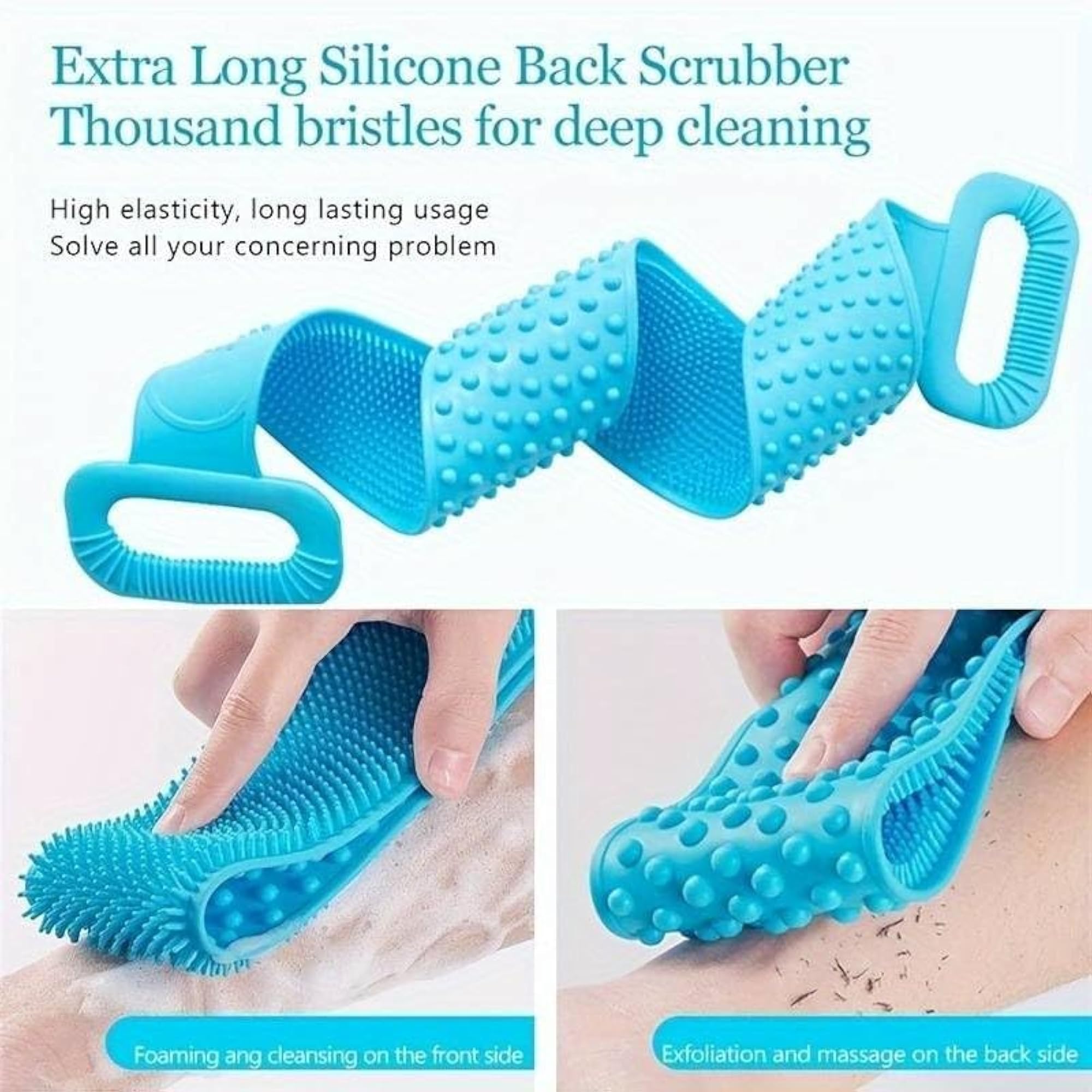 Silicone Back Scrubber with Dual Handles