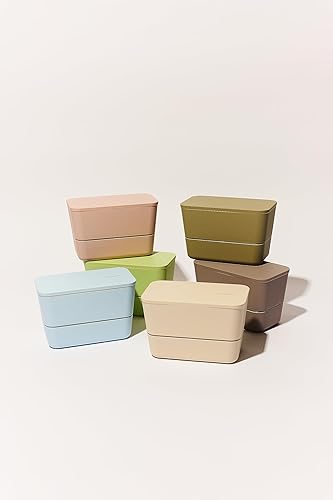 Miniatura 6 de TAKENAKA Lonchera Bento, caja bento plana doble ecológica y sutainable de Japón (piedra gris)