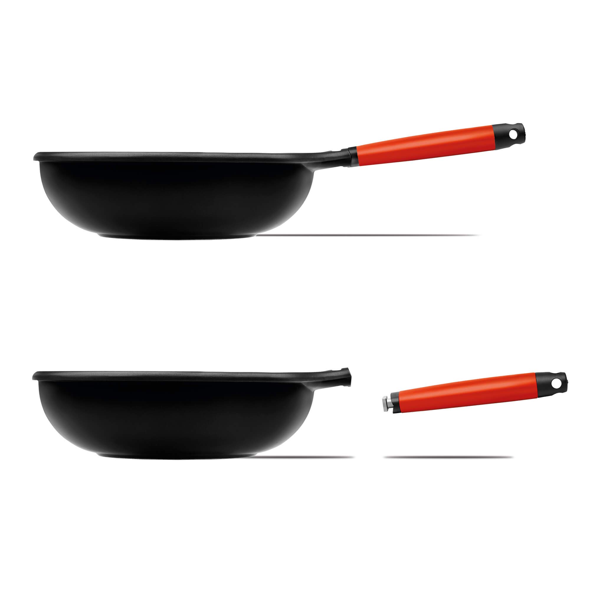 Fundix Wok Induction con Mango DESMONTABLE Rojo 28 CM