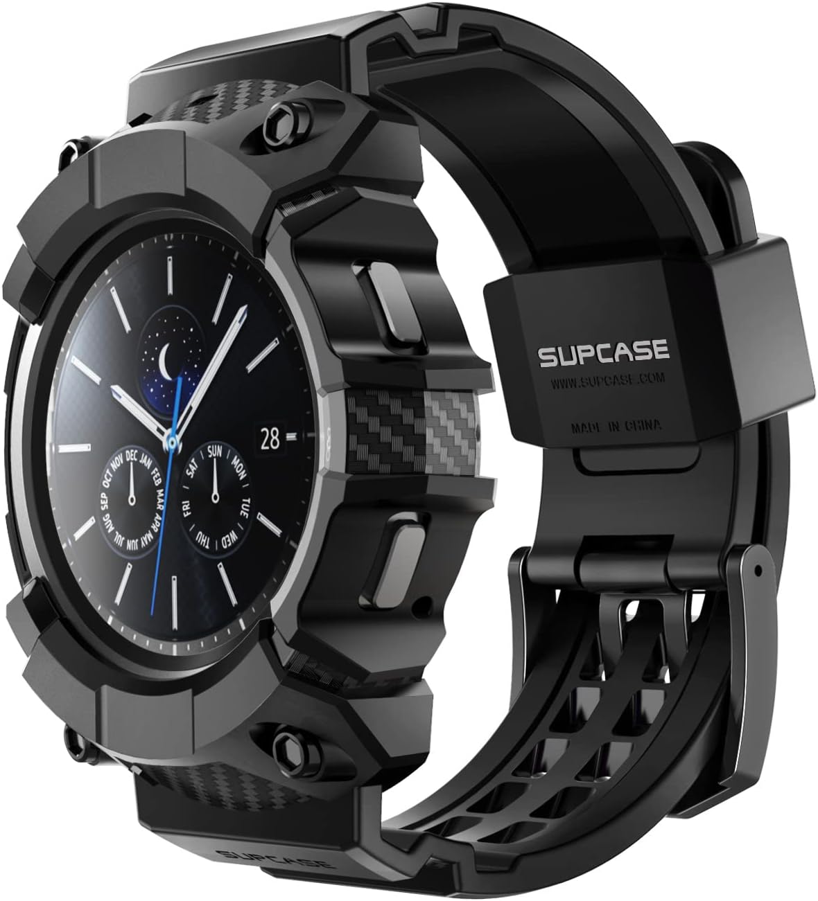 [Unicorn Beetle Pro Series] Case for Galaxy Watch 4 Classic [42mm] (2021 Release), Rugged Protective Case with Strap Bands - Black