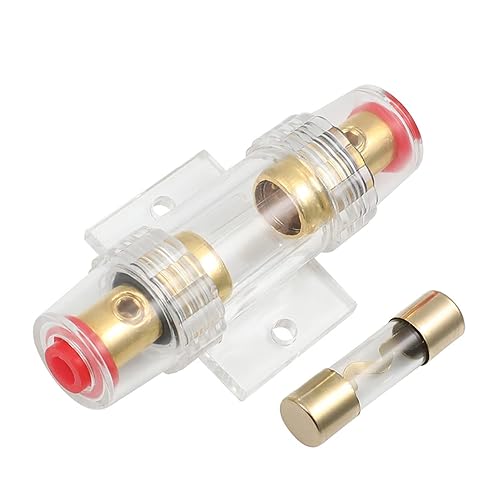 Fielect Portafusibles AGU en línea con fusible de 80 amperios para audio de coche, amplificador de alarma, audio de camión, compresores