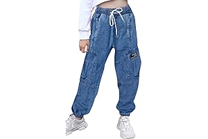 Tough and Trendy: Girls' Cargo Jogger Pants for 10-12-Year-Olds