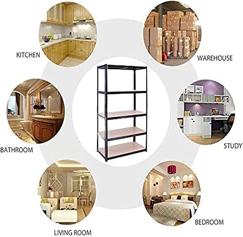 Miniatura 6 de Estantería metálica de 5 niveles para garaje, sin tornillos, ajustable, resistente, capacidad de carga de 1763 libras, estante de almacenamiento