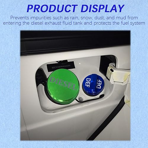 Miniatura 5 de WINUERK 2 tapas de combustible diesel, cubierta de cuello de llenado de combustible, tapa de tanque de combustible diésel de aluminio, tapa de