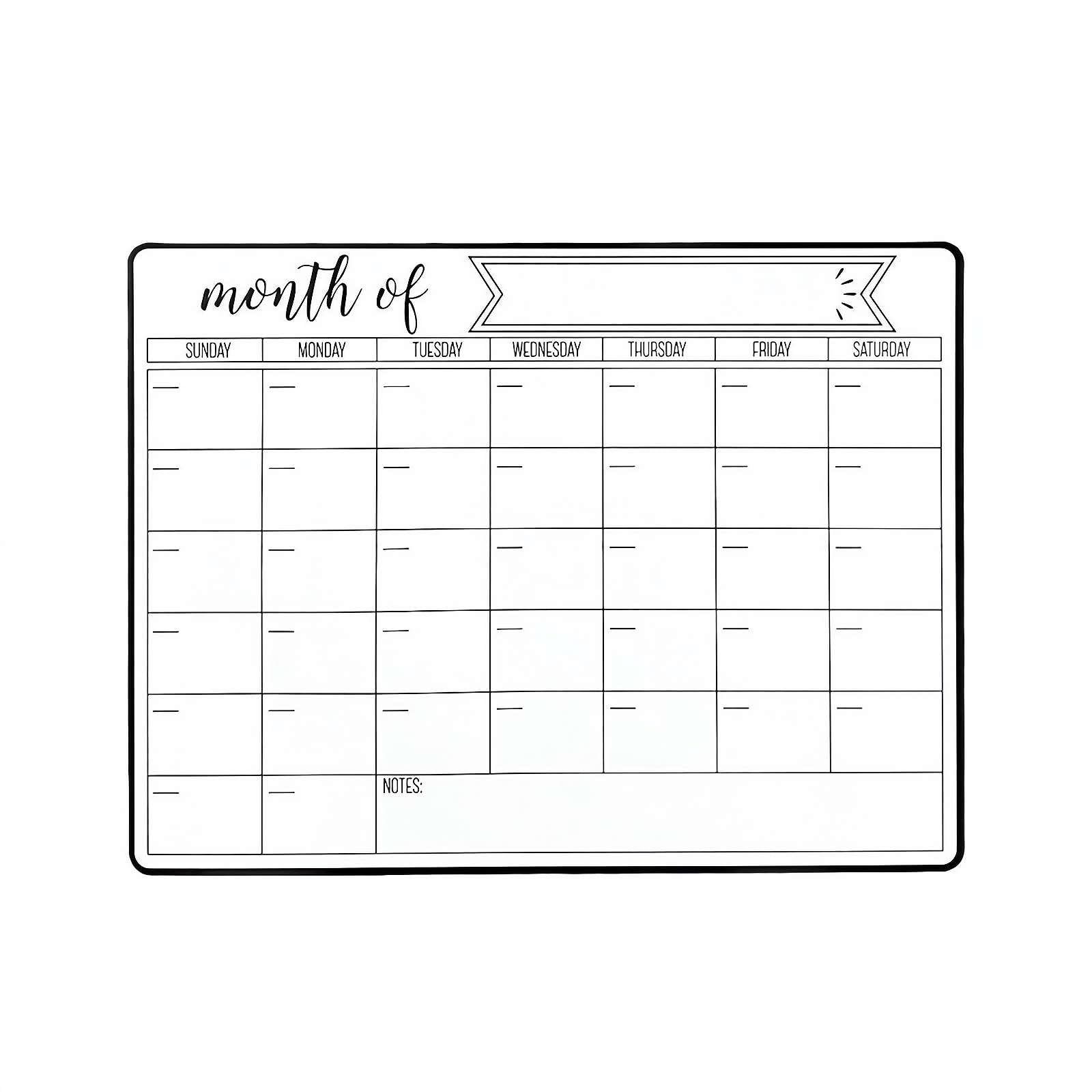 Magnetic Dry Erase Calendar for Refrigerator, Whiteboard for Organising Your Week, to Do List, Shopping and Meal Planning, Monthly Fridge Calendar (43 * 33cm)