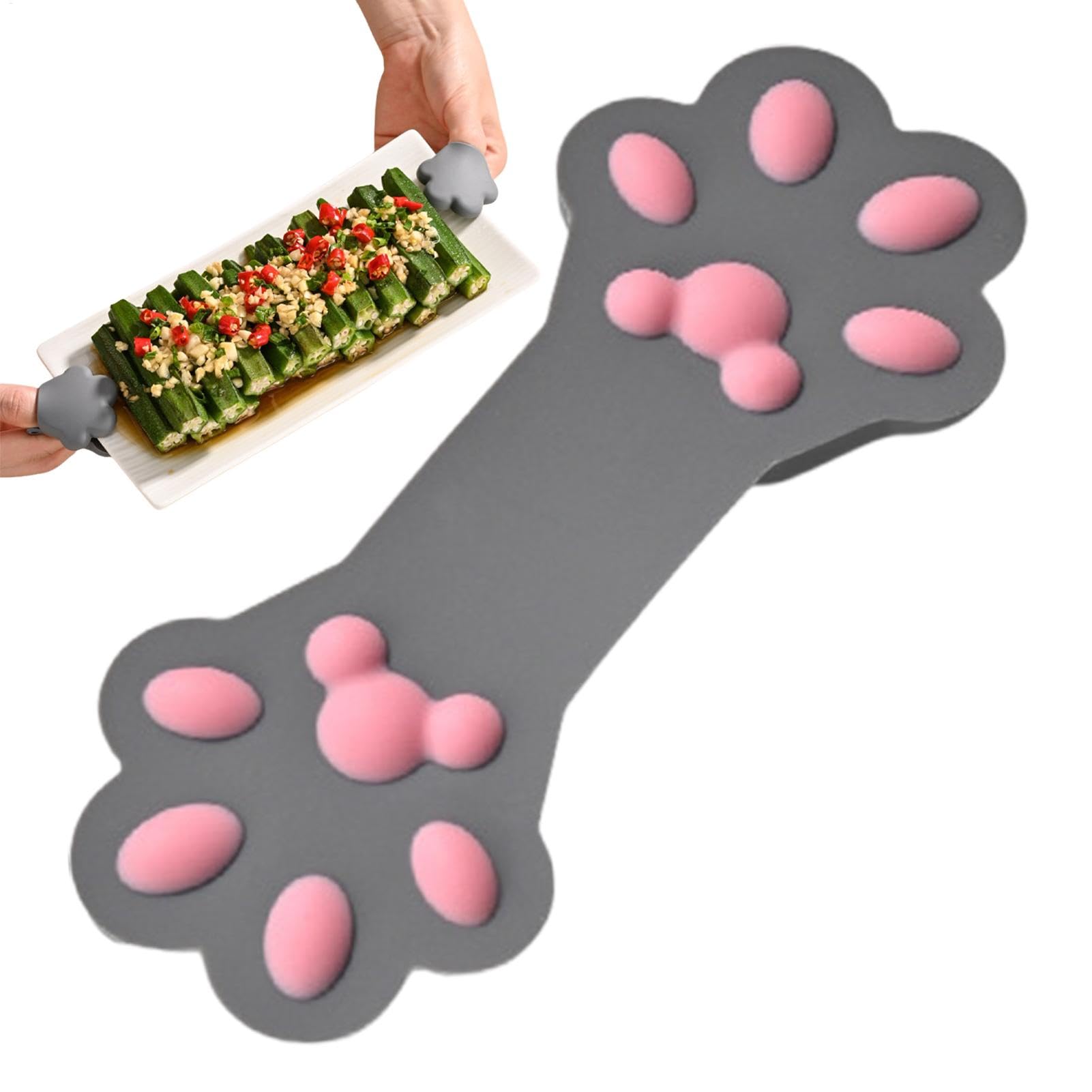 Hot Plate Gripper - Insulated Finger Clip | Cartoon Silicone Finger Clip | Cat Paw Design Silicone Cartoon Finger Clip | Heat Resistant Anti Slip Plate Gripper | Portable Bowl Holder for Kitchen