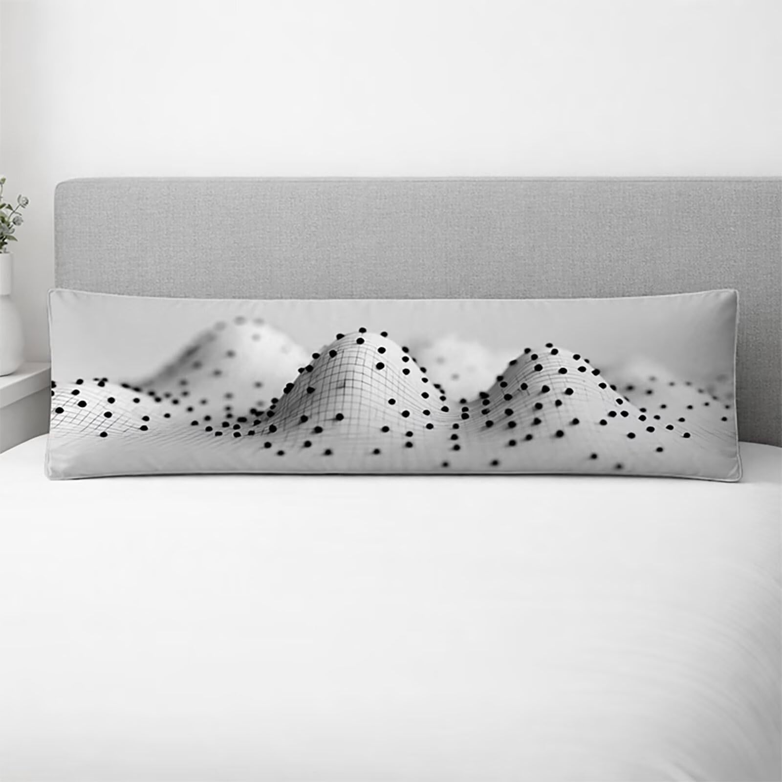 FGYB-2913 poduszka do spania na boku, czarno-biała, rozszerzona poszewka na poduszkę 180 x 60 cm, długa poszewka na poduszkę 60 x 180 cm, miękka w dotyku, wygodna, oddychająca, na sofę, łóżko, łatwa