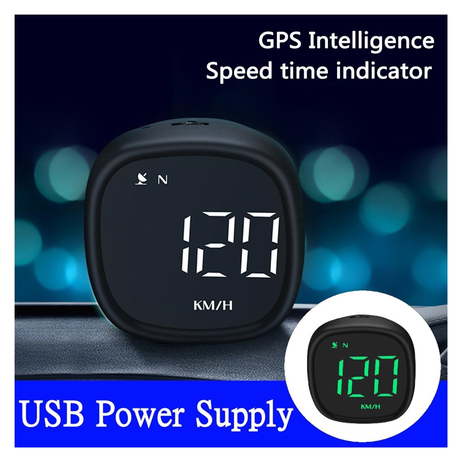 M30 GPS HUD Head Up Display Velocímetro Digital Alarma De Exceso De Velocidad Brújula Fatiga Recordatorio De Conducción Accesorios For Moto Y Coche para todos los vehículos(White)