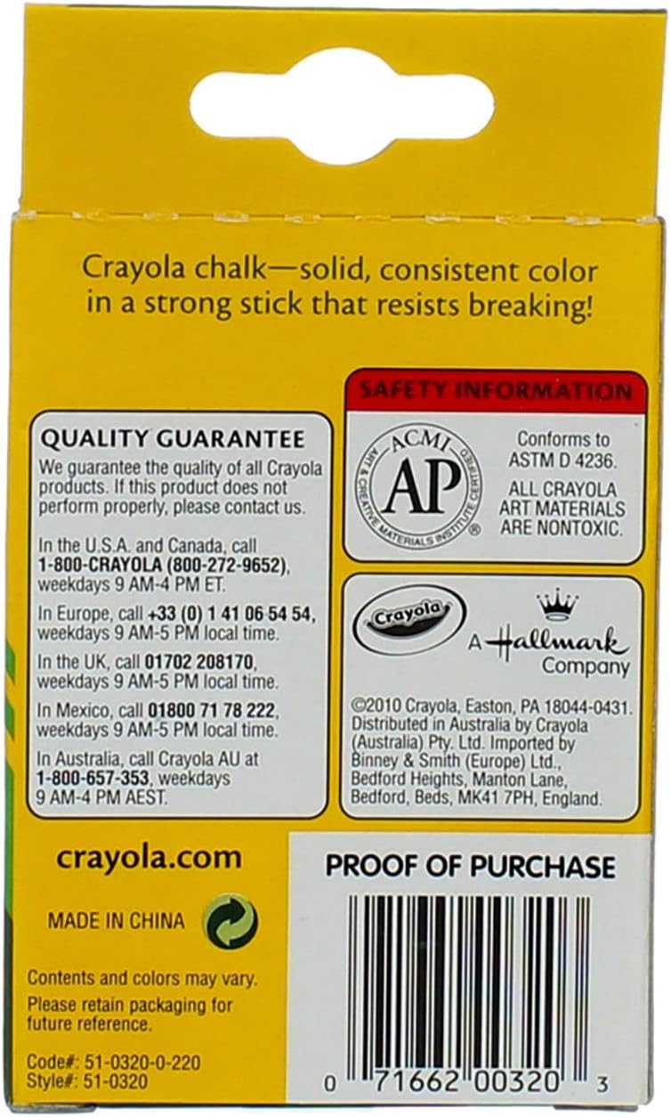 Crayola White Chalk 12 Ea (Pack of 6) : Arts, Crafts & Sewing