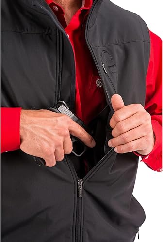 Miniatura 4 de Cinch Chaleco Softshell para hombre con bolsillos ocultos de transporte, Negro -