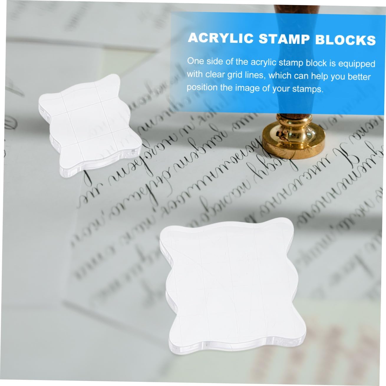 5pcs Acrylic Stamping Tools Flower Stamp Blocks Embossing Stamp for Business Simple Practical Ink