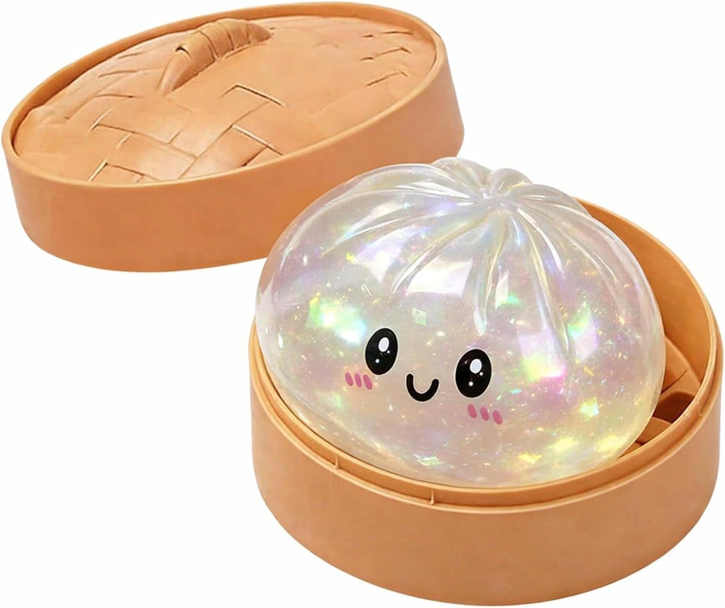 Dumpling Squishies Toys,Giant Glitter Dumpling Cute Anxiety Relief Toy, Cute Anxiety Relief Toy, Soft Squeeze Decompression Dough for Adults, Simulation Food Squishies Bun (Glitter White)