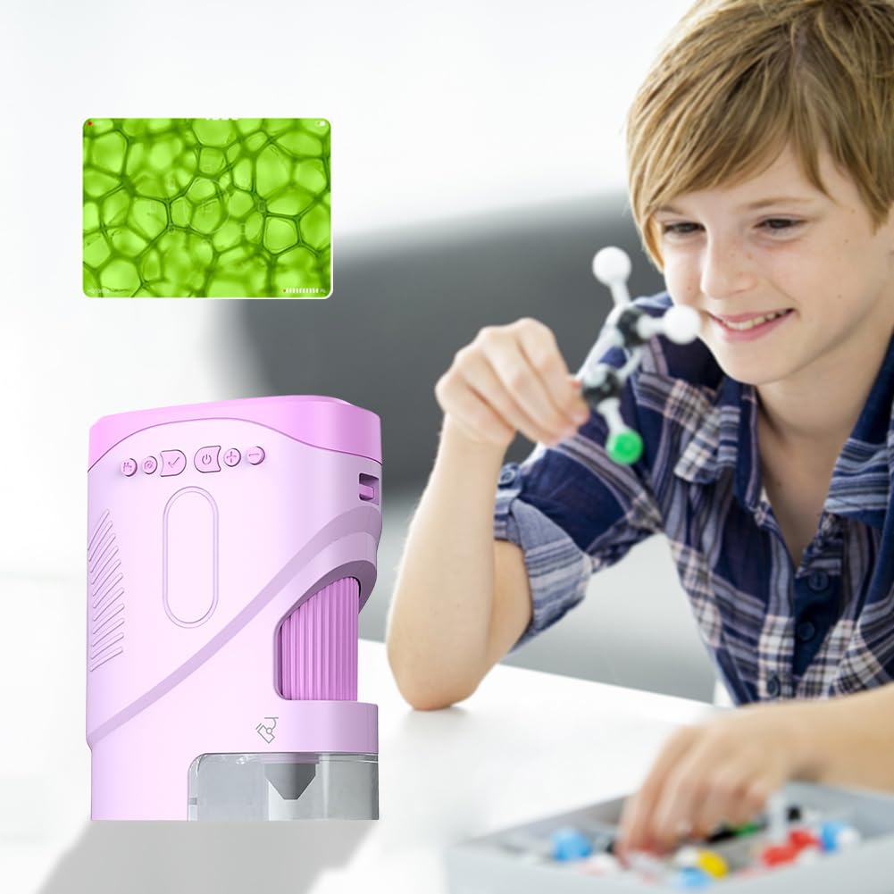 Przenośny mikroskop dziecięcy 1000x, 2,0-calowy ekran LCD, mikroskop dziecięcy o wysokiej rozdzielczości, 1080p, pedagogiczny mini mikroskop ręczny, obsługuje eksperymenty fotograficzne i wideo