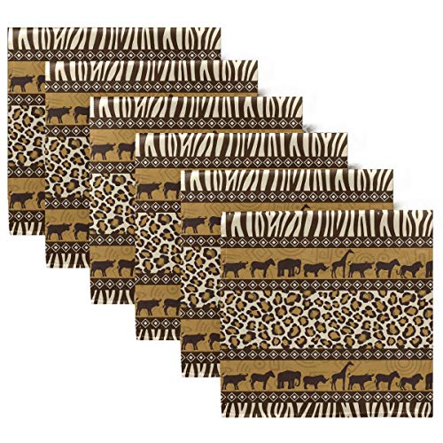 Servilletas de Tela ALAZA Animal Leopardo x6 miniatura 1