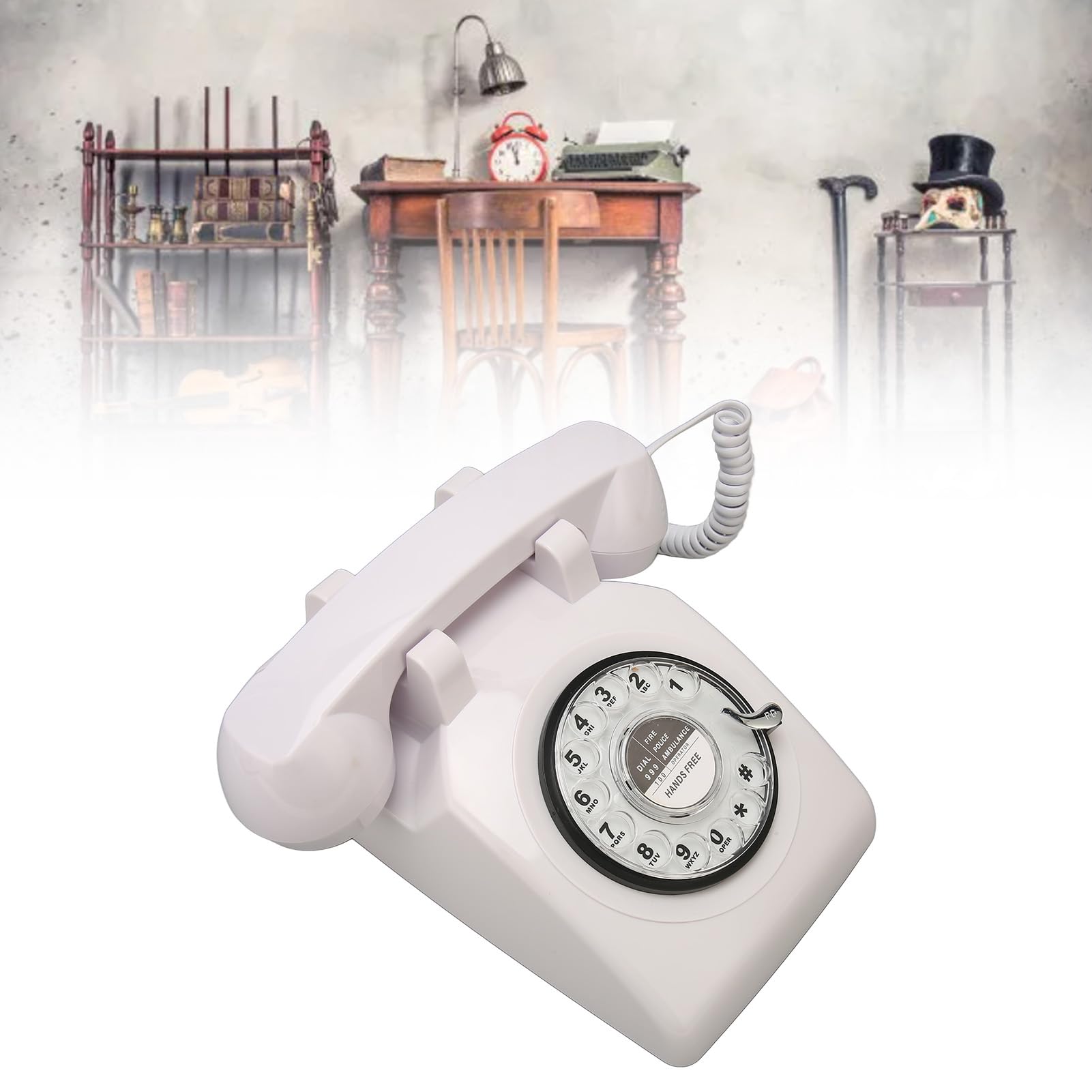 Retro obrotowy vintage telefon stacjonarny staromodny antyczny telefon z mechanicznym dzwonkiem głośnik materiał ABS do domowego biura hotelu