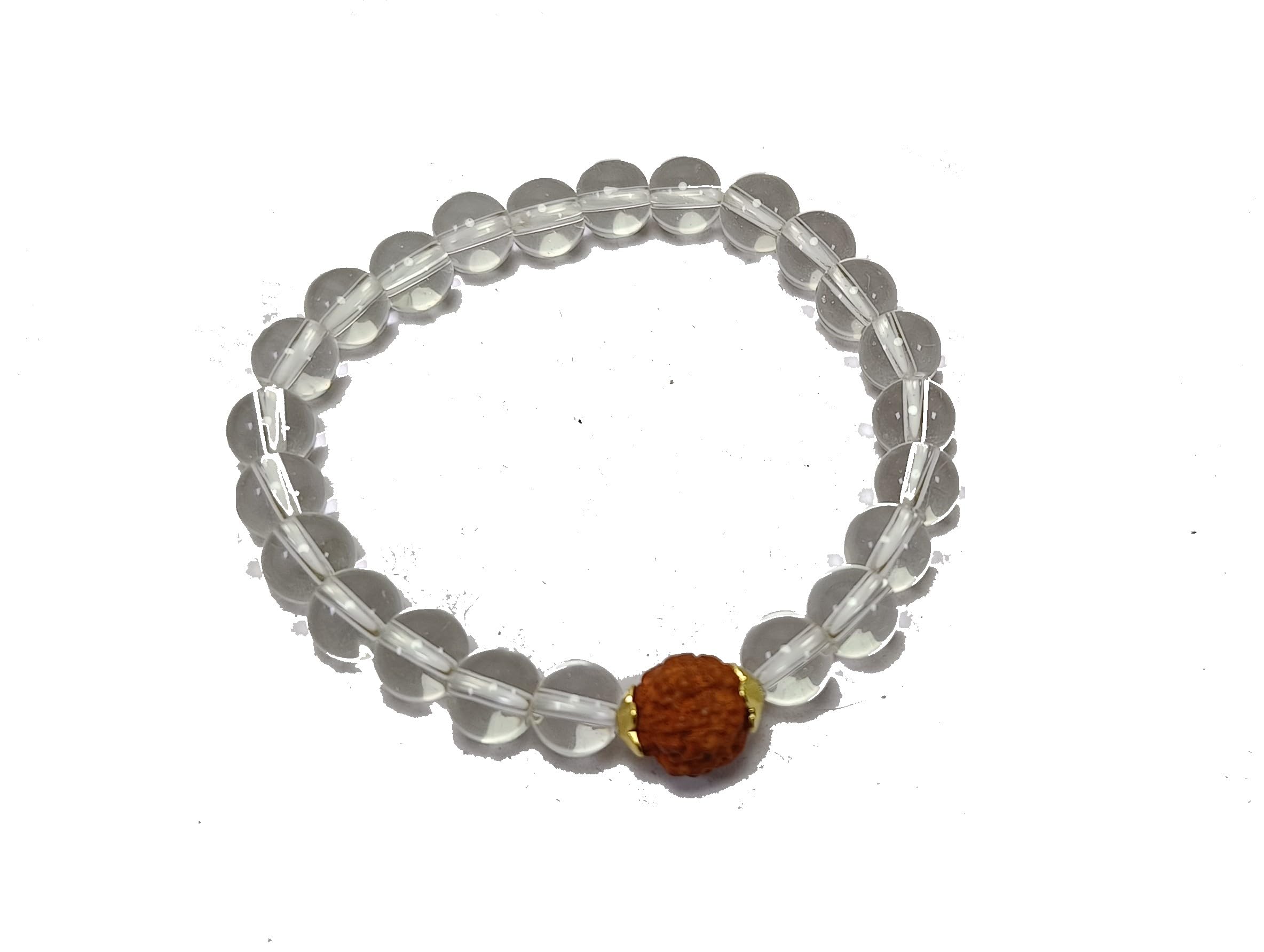 Clear crystal & Rudraksha Bracelet For Men And Women crystal stone bracelet (B0CRL3QBHG) Amazon Price History, Amazon Price Tracker