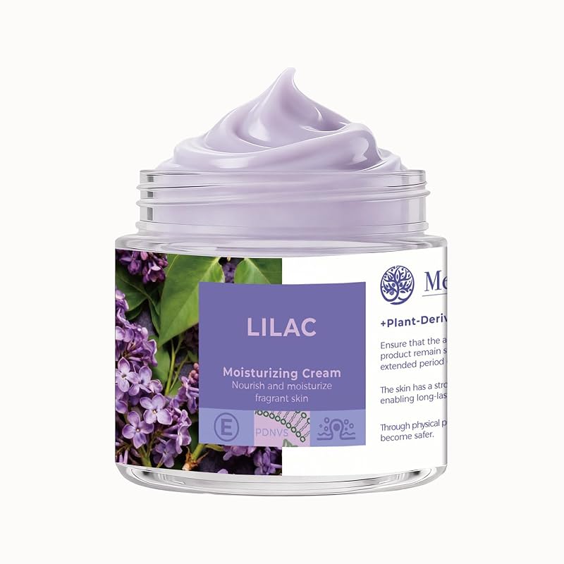 Creme hidratante MegustaMe com manteiga de karité, óleo de amêndoas doces e vitamina E, 200 mL, Lilac