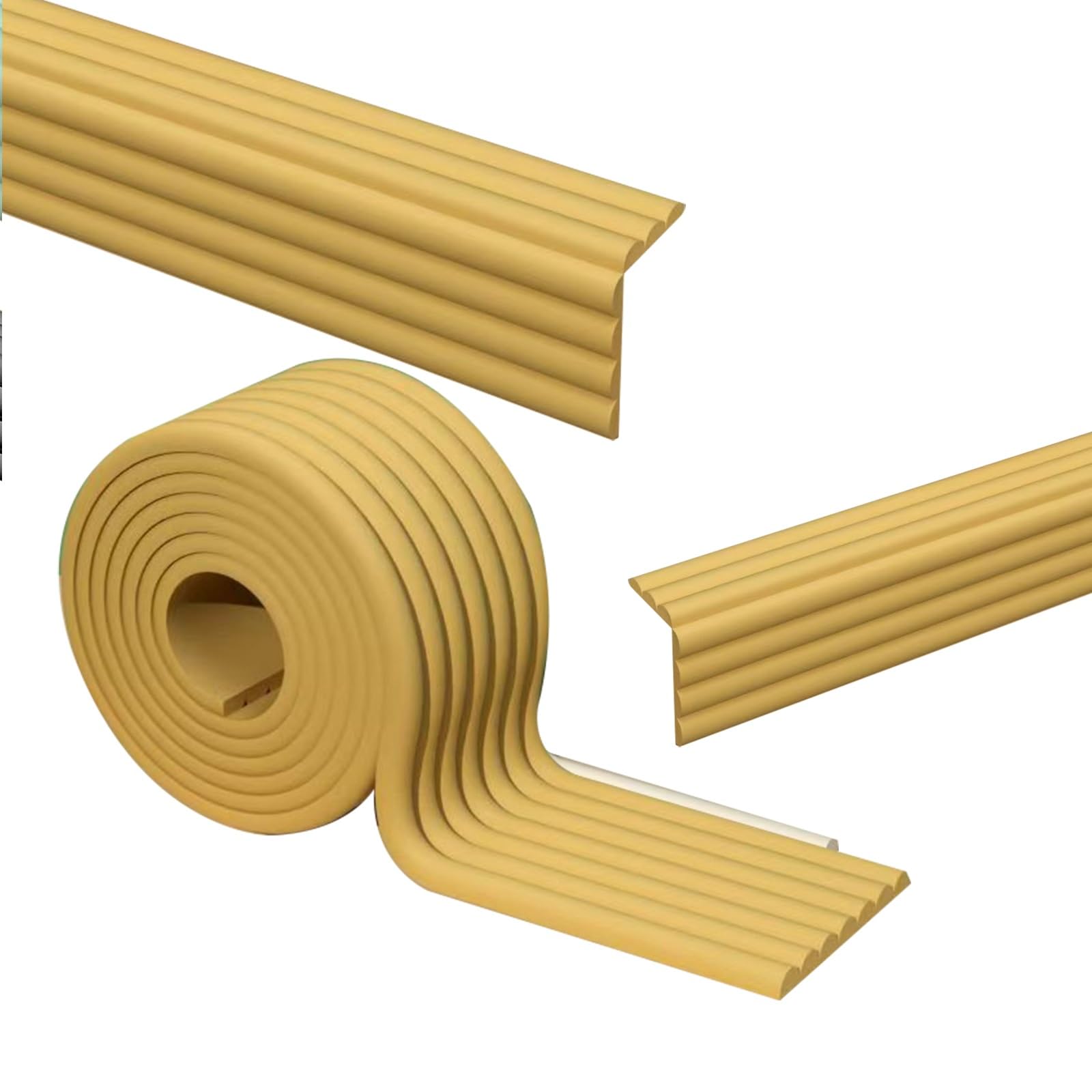 Furniture Corner Guard Edge, Foam Corner Bumpers,Furniture Sharp Edge Protector Strip W Shape, for Table,Countertop(Wood,4M)