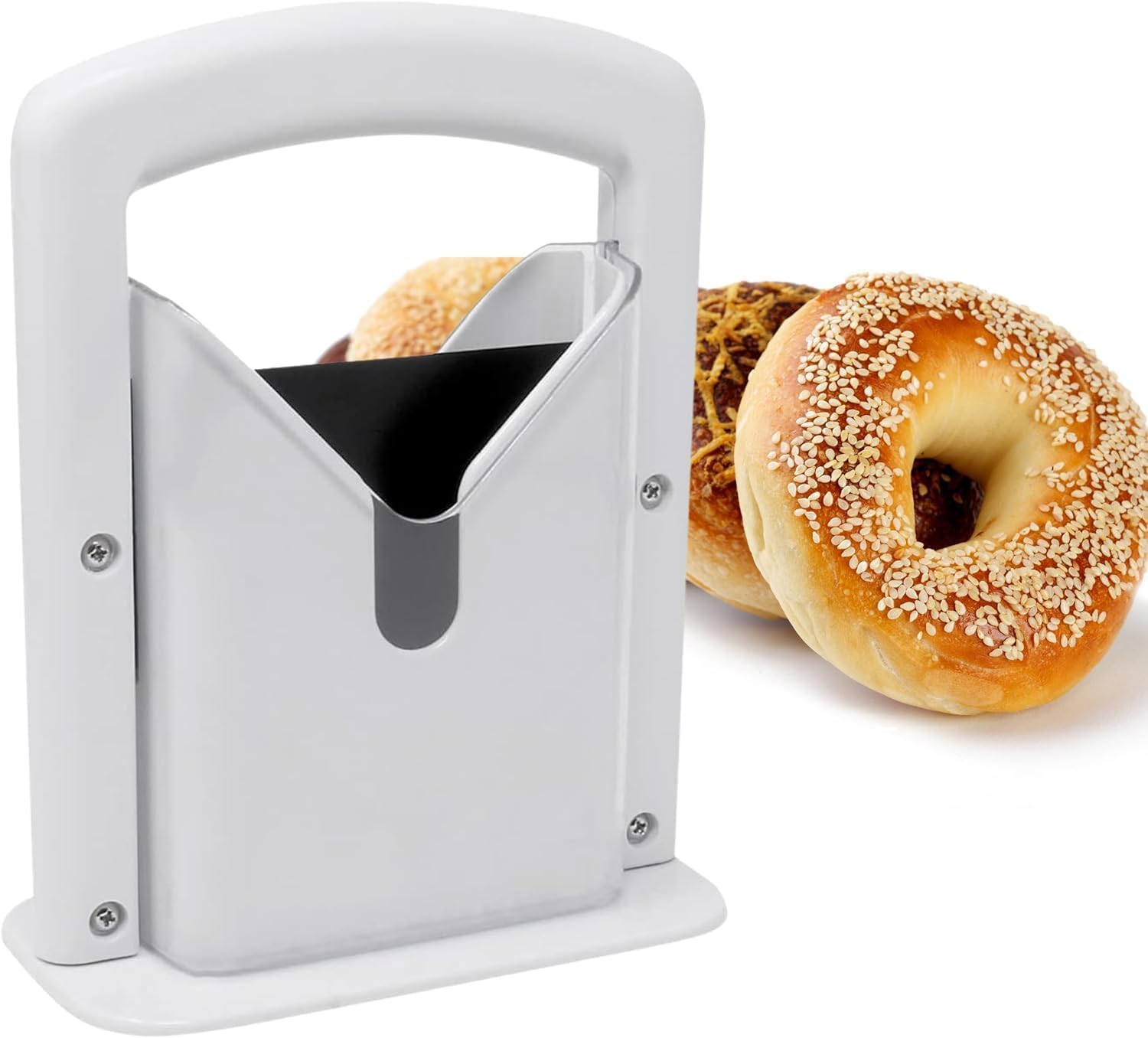 Divik Bread Slicing Tool Portable Muffin Slicer Bagel Slicer with Handle Stainless Steel Blade Bread Loaf Toast Sandwich Cutter or Slicer for Home and Commercial Use (1Pcs)