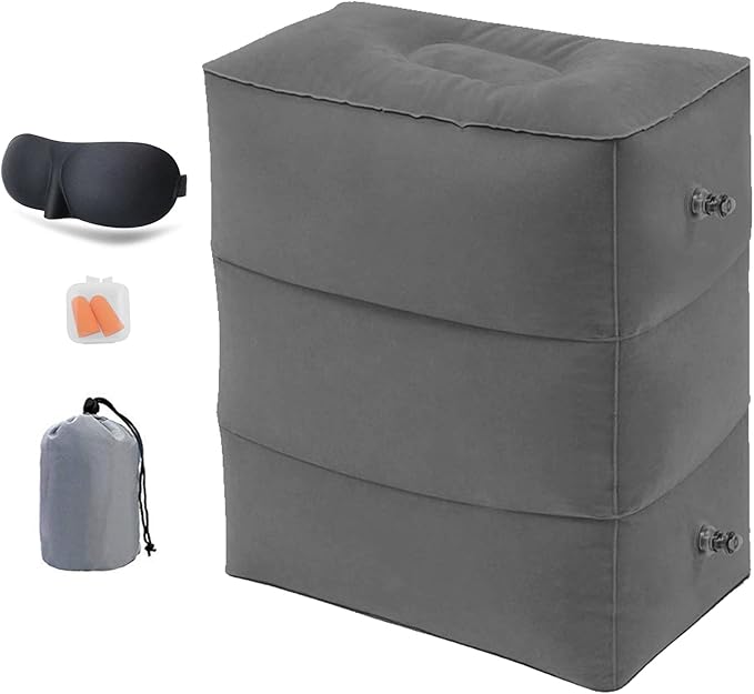 Inflatable Foot Rest Pillow, Kimiandy Airplane Footrest