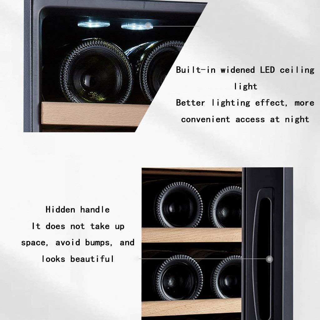 12 BottleWine Cabinet, Free-Standing Cooler, Red/White Wine, Beer and Champagne Cellar, Digital Temperature Display, Tempered Glass Door, Black