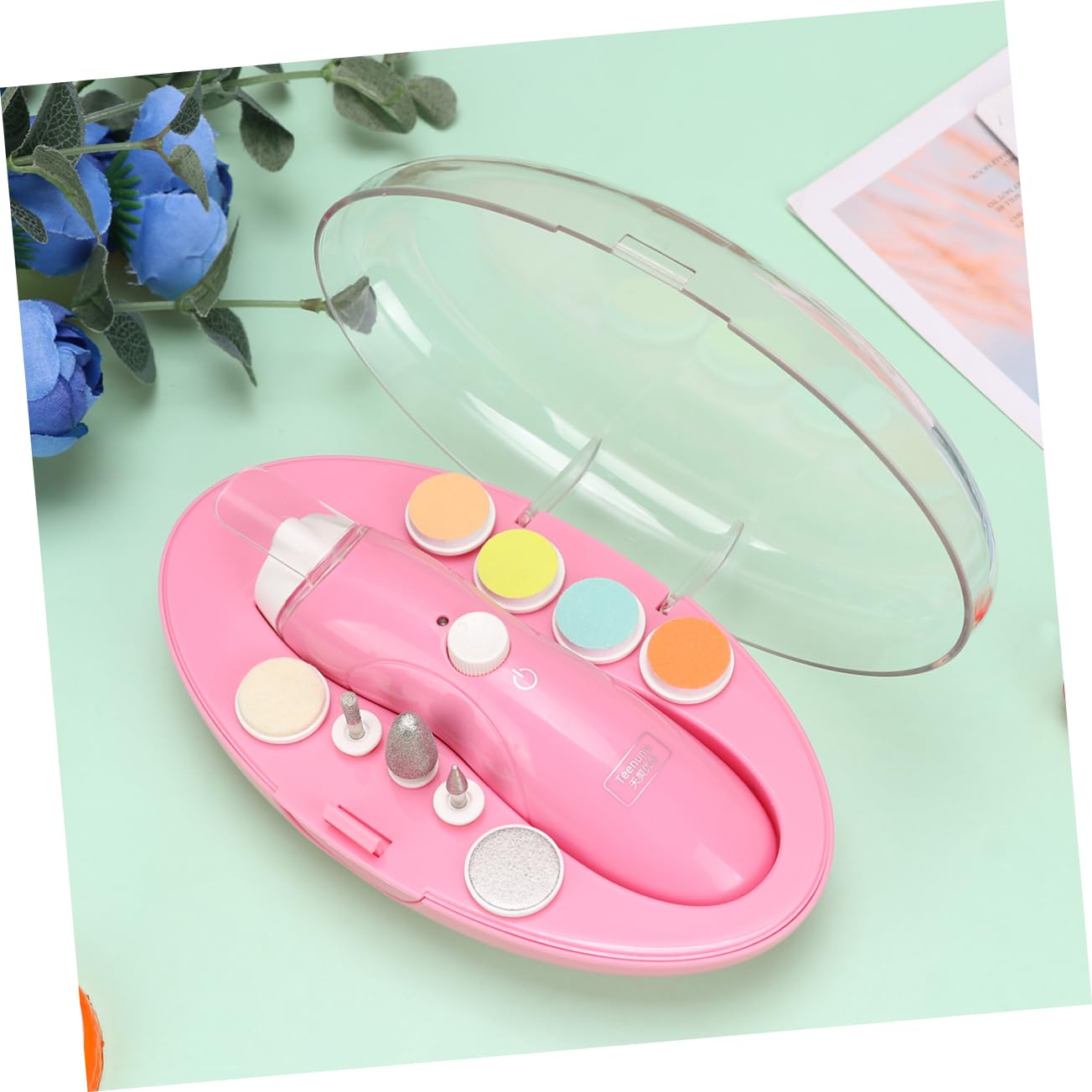 Toddmomy Nail Trimming Set for Babies Electric Nail File Kit Manicure Tools Without Battery