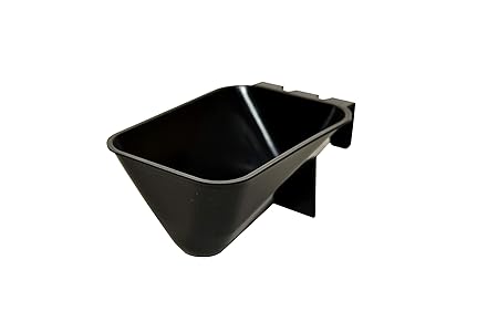 LITTLE FARMER PRODUCTS Chicken Bird Food Coop Cage Cup Feeder Water, V-Shape 8.5 oz Durable Black Plastic, Coop Cup E
