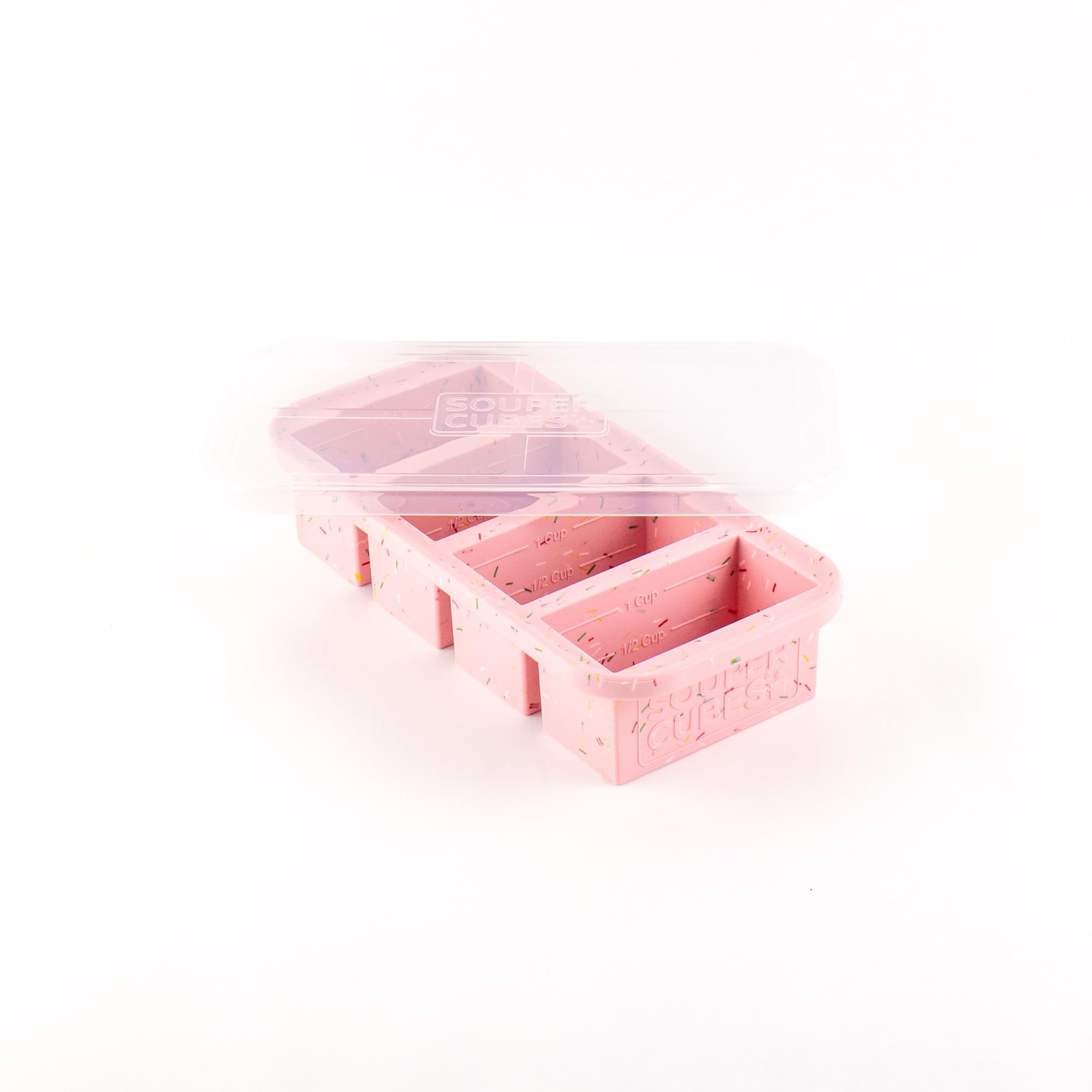 Souper Cubes 1 Cup Silicone Freezer Tray With Lid, Cotton Candy, 1-Pack