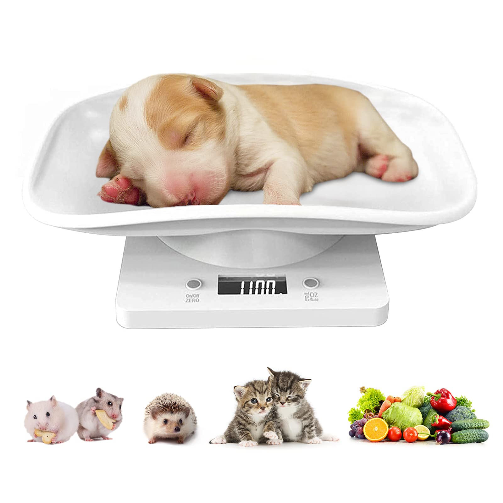Reptiles Weight Scale,Small Animal Scale with Precision Grams,Multi-Function LED Display Pet Weight Scale(Max. 33 lbs),for Weighing Puppy/Kitten/Ferret/Guinea Pig/Tortoises/Food