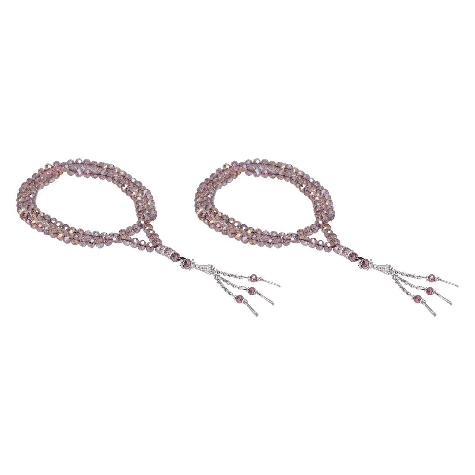 Muslim Prayer Beads Tasbih Separators Rosary Count Islamic Beads for 2Pcs Beads Rosary Beads Buddhist Beads Islamic Prayer Beads Beads Bead Assortments (Silver Gray)