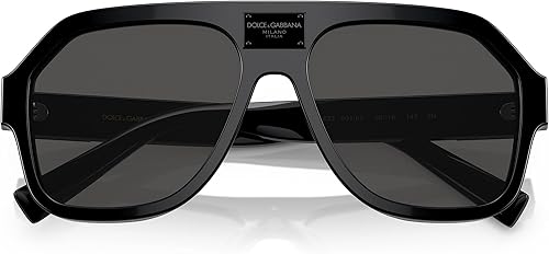 Miniatura 5 de Dolce & Gabbana 0DG4433 Pilot Gafas de sol con montura negra y lentes gris oscuro, 2.283 in, Negro -