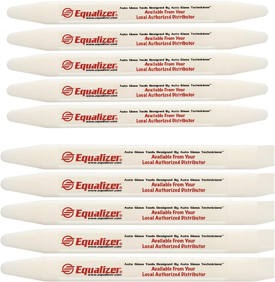 Equalizer Industries Installation Stick 10 Pack - Glass Tool Chisel Point and Tapered End ISC741 and IS742, White