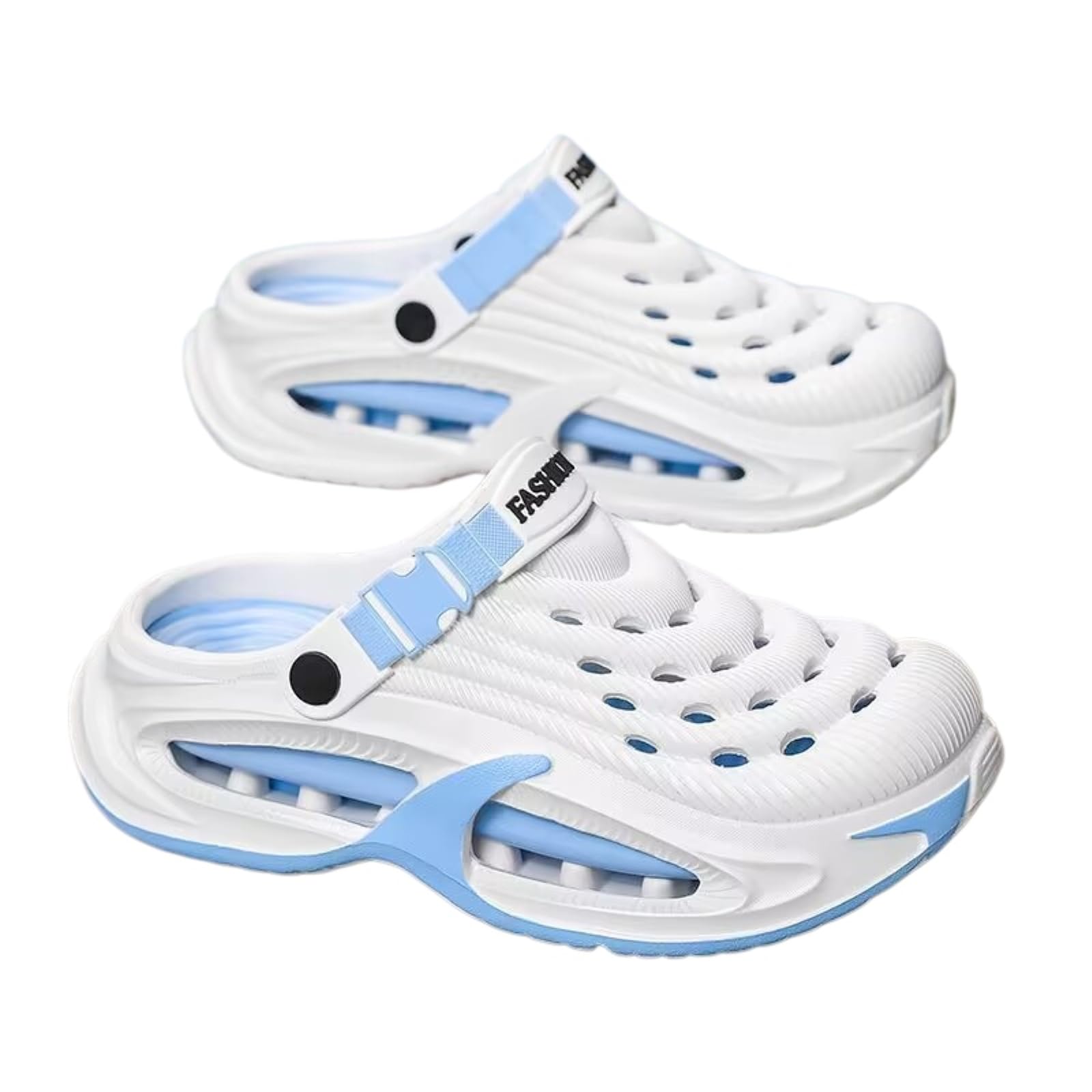 Ciabatte Uomo Uomini Techwear Orologi con Suola Vuota Futuristica Leggera Eva Giardino Scarpe Antiscivolo all-Terrain Sandali da Spiaggia All'aperto Pantofole d'Acqua-38-39-white