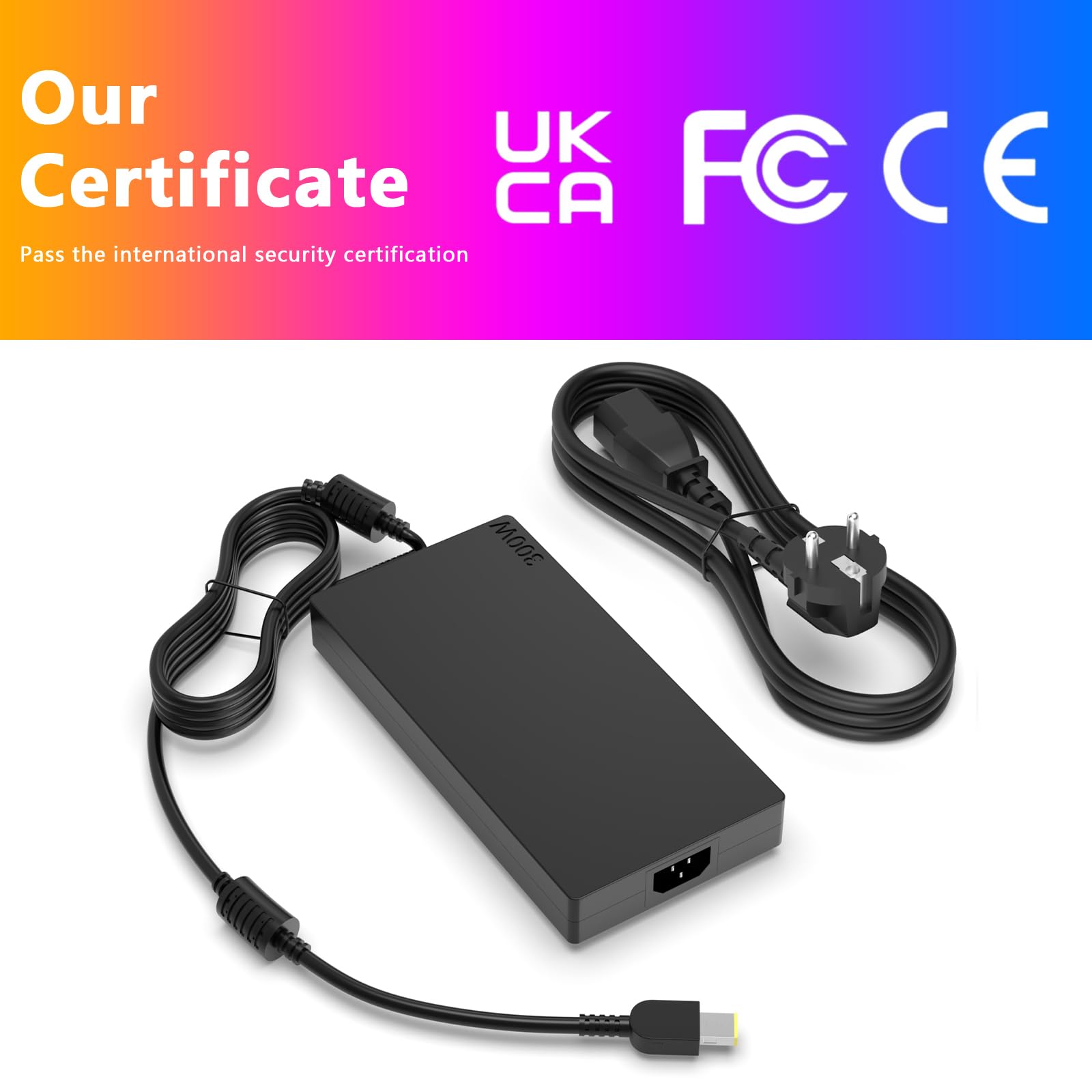 300W Laptop Netzteil für Lenovo Legion 9i 7 7i 5i 5 Pro R9000P Laptop | für Legion R9000K Y9000K Y9000X Gaming Laptop Power Adapter für Lenovo Legion Pro 5 7 Yoga AIO 7-27ACH6 ThinkCentre M70q Gen