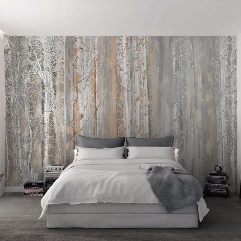 Papier peint photo 3D texture bois forêt pour salon 350x256 cm